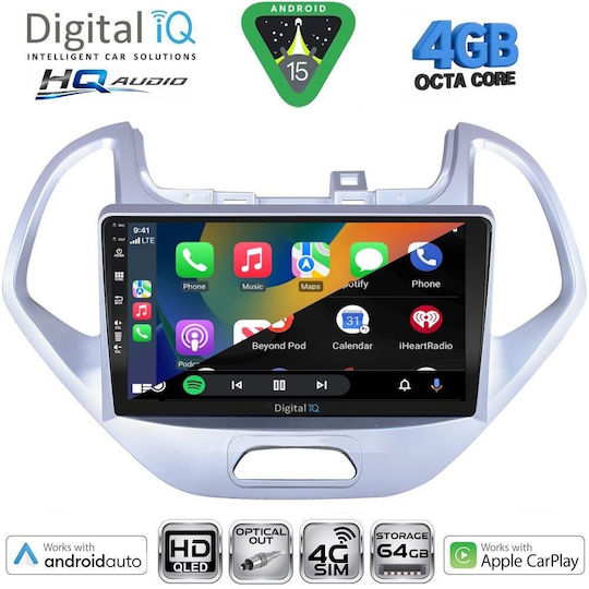 Digital IQ Car Audio System for Ford Ka 2017 (Bluetooth/USB/WiFi/GPS/Apple CarPlay/Android Auto) with 9" Touch Screen