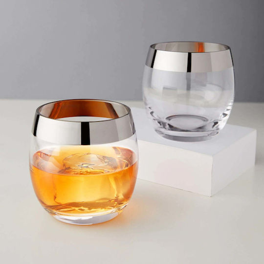 Viski Irving Water Glasses Crystal Silver 266ml 2 Pieces