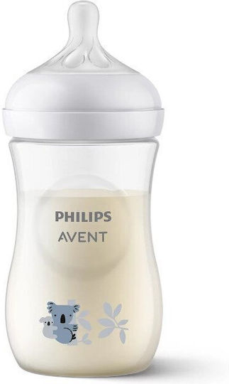 Philips Set Biberoane din Plastic Natural Anti-Colici cu Tetină din Silicon pentru 3+ Luni Alb 260ml