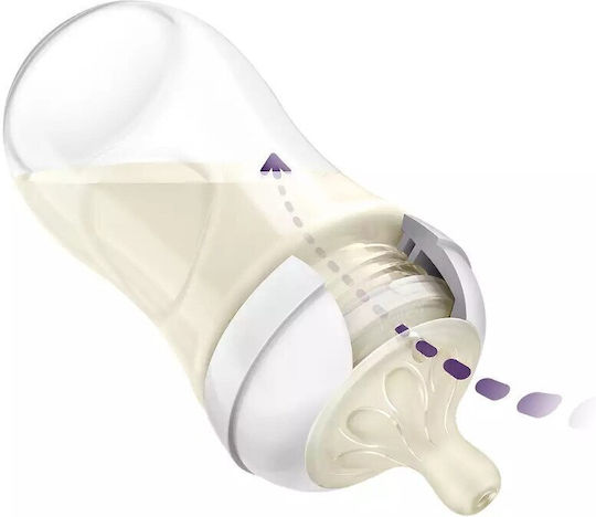 Philips Set Biberoane din Plastic Natural Anti-Colici cu Tetină din Silicon pentru 0-6 Luni Albe 260ml 2 Bucăți