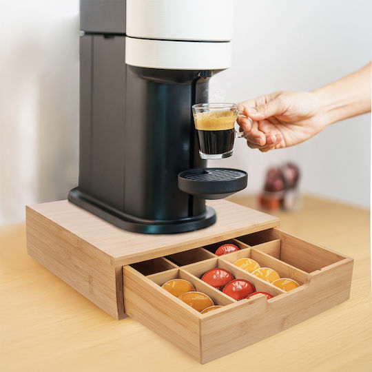 Bamboo Coffee Capsule Organizer