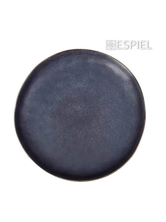 Espiel Etna Servierplatte Untiefe Keramik Grau mit Durchmesser 28cm 4 Stück