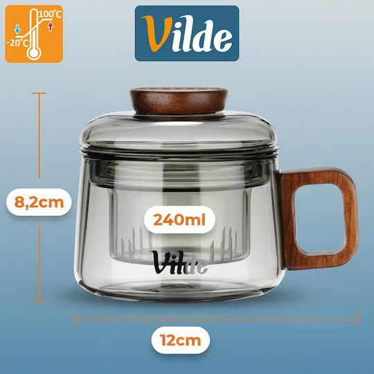 Vilde Чайник със Стъклен Филтър Прозрачен 240ml