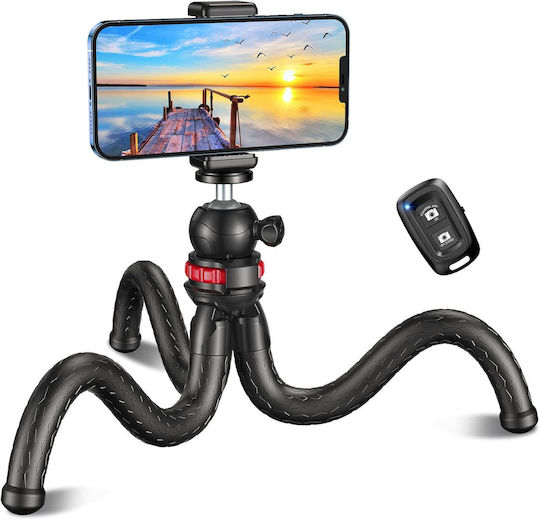 Cirycase Статив Дистанционно Компактен Стабилен Гъвкав Преносим 360° Въртене 31.2 См Подходящ За Смартфони Камери Gopro