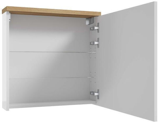Deftrans Badezimmerspiegel mit Schrank 60x60cm Weiß