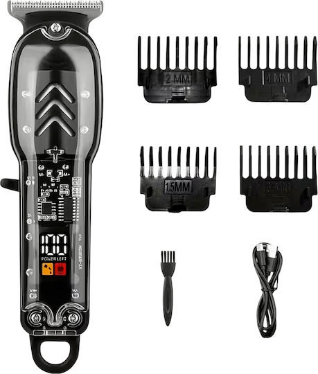 Avizar Usb-c Rechargeable Hair Clipper Digital Screen Black