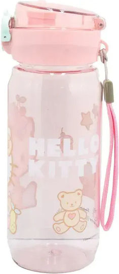 Gim Hello Kitty Hello Kitty Plastic Kids Water Bottle Thermos with Straw Multicolour 600ml
