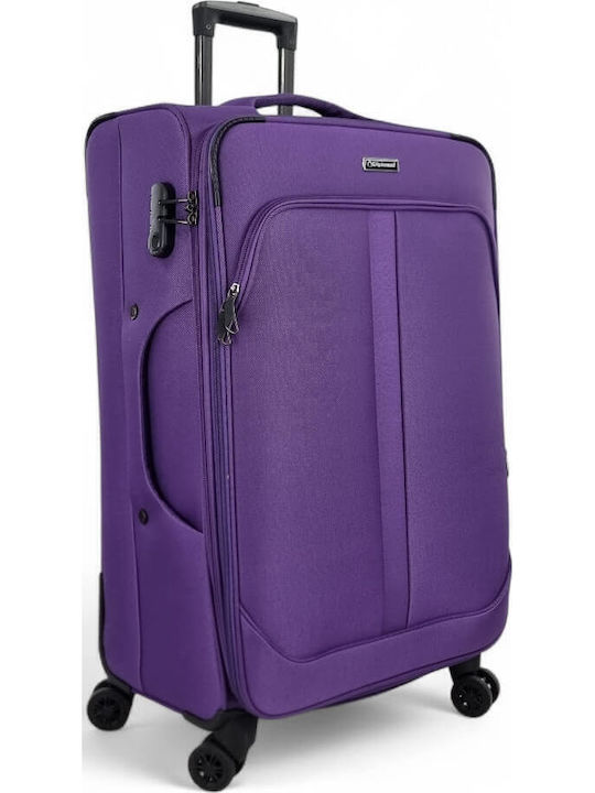Diplomat Lisbon Large Fabric Travel Suitcase Purple