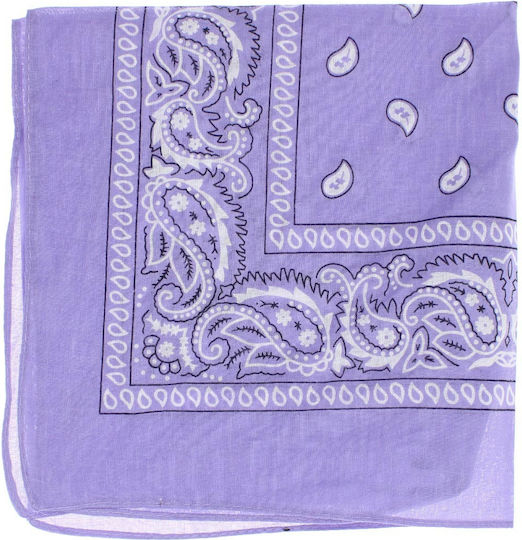 Bandana Din Bumbac Mărimea 55 X 55 Cm Imprimeu Mandala ButicCochet Violet Deschis Es2200