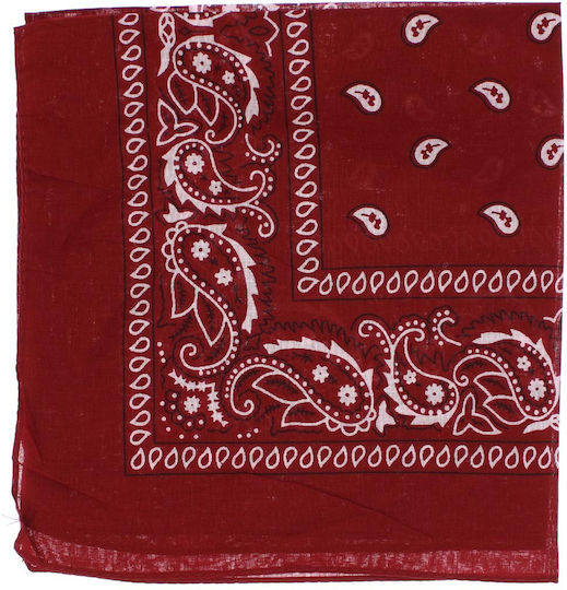 Bandană Din Bumbac Mărimea 55 X 55 Cm Imprimeu Mandala ButicCochet Burgundă Es2195