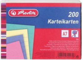 Herlitz Κάρτες Ευρετηρίου A7 Γραμμωτές Χρωματιστές 200 Τεμάχια