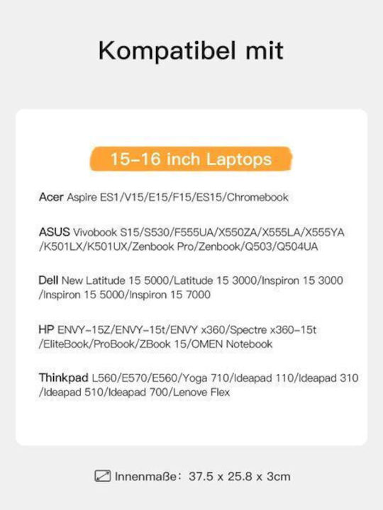 Inateck Θήκη Laptop 15.6" Μαύρη LB01005-15_BLACK