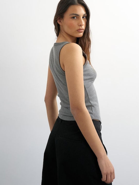 Women's Cotton Sleeveless Grey Blouse