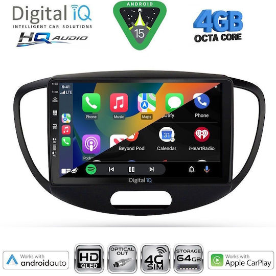 Digital IQ Ηχοσύστημα Αυτοκινήτου για Hyundai i20 / Bayon 2020 (Bluetooth/USB/WiFi/GPS/Apple-Carplay/Android-Auto) με Οθόνη Αφής 10"