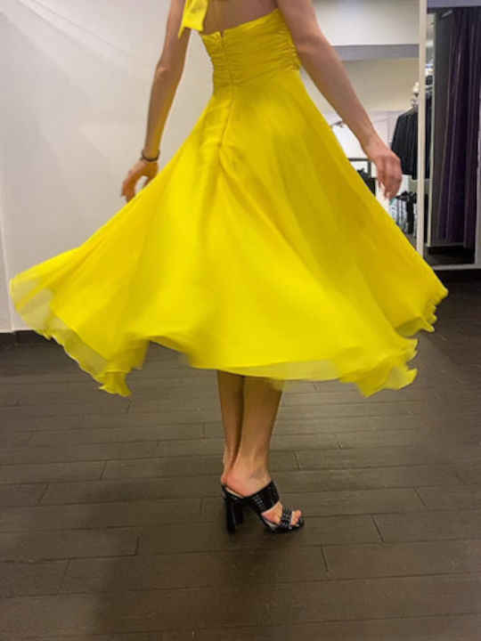Midi Damenkleid Gelbe