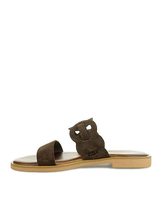 Myconian Women's Flat Sandals Brown