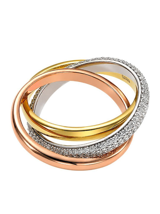 Breeze Ring Small Wedding Band with Zircon made of Silver