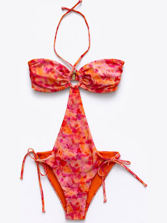 Strapless Badeanzug Orange