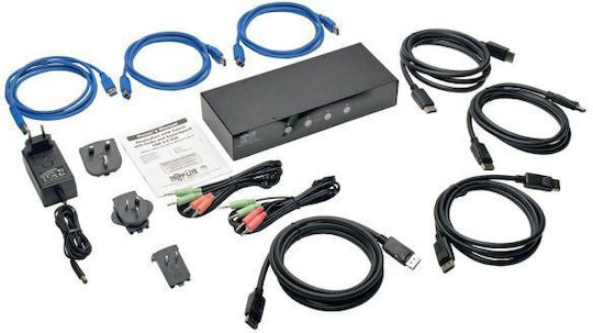 Eaton B004-DPUA4-K KVM и превключвател на данни с DisplayPort / USB 3.0 / USB / Аудио