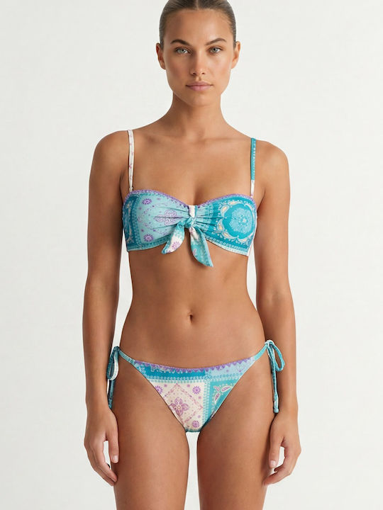 Bikini Slip με Κορδονάκια Μπλε