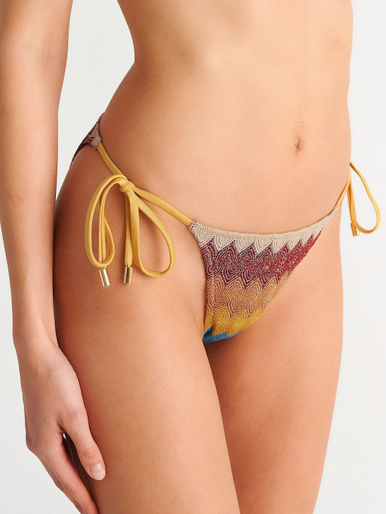 Bikini Slip Cu Dantelă Galben