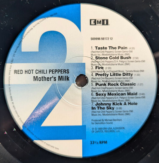 Red Hot Chili Peppers Mother's Milk Vinyl