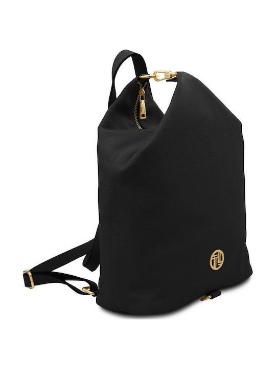 Set Geantă de Damă din Piele Tip Rucsac Neagră