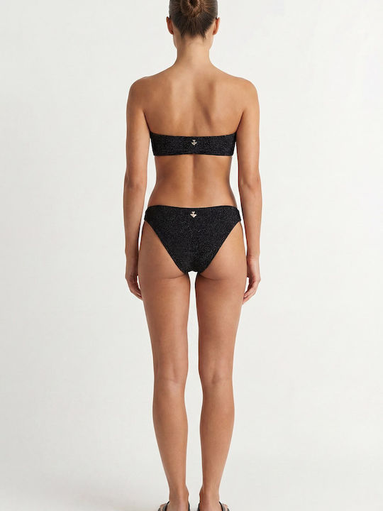 Top Bikini Fără Bretele Negru