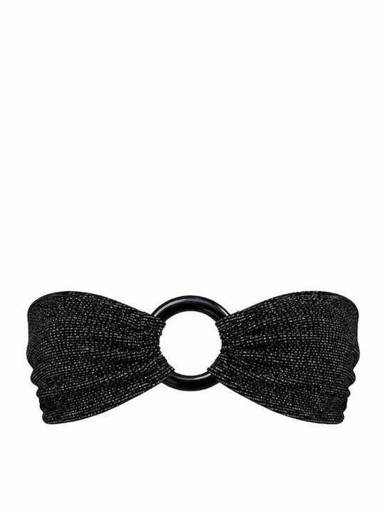 Top Bikini Fără Bretele Negru
