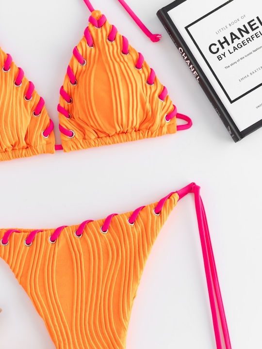 Set Bikini 3 Stücke Dreieck Orange