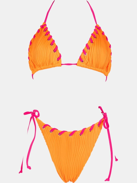 Set Bikini 3 Stücke Dreieck Orange