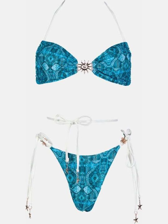 Bikini Set 3 Pieces Petrol Blue