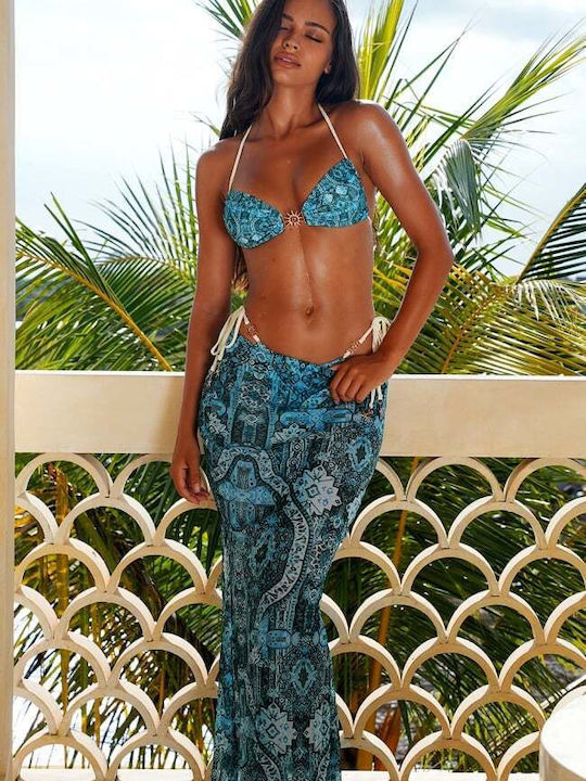Bikini Set 3 Pieces Petrol Blue