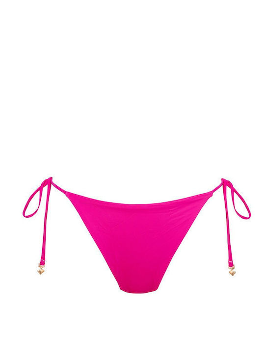 Bikini Slip με Κορδονάκια Ροζ