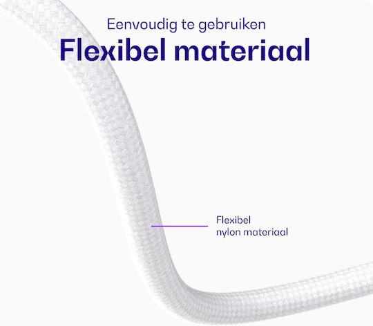 Buddi Flex USB 2.0 Cable USB-C Male - USB-C 100W White 1m