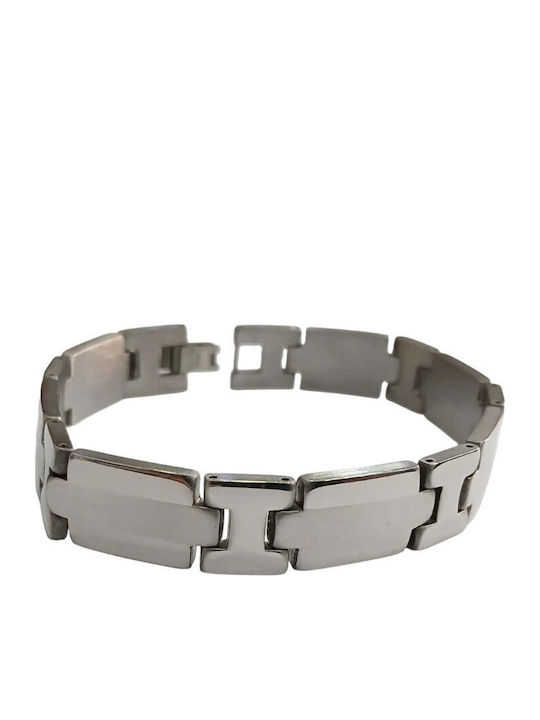 Kalliopi Silver Men's Steel Bracelet