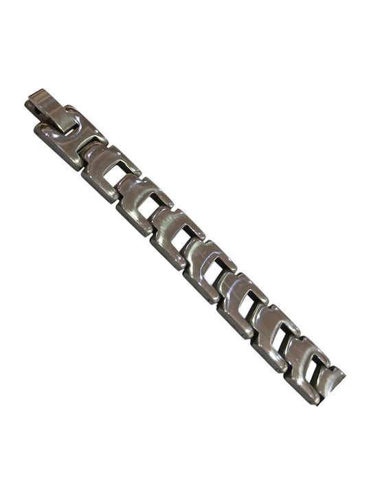 Kalliopi Silver Ανδρικό Βραχιόλι από Ατσάλι 22cm