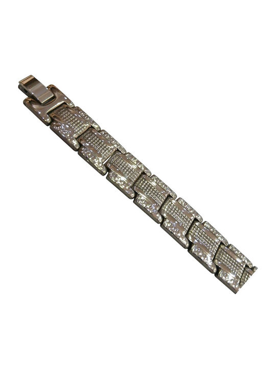 Kalliopi Silver Ανδρικό Βραχιόλι από Ατσάλι 21cm