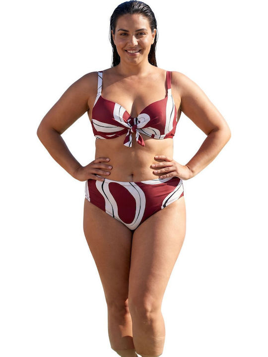 D0558 Set Bikini με Ελαφριά Ενίσχυση Μπορντο