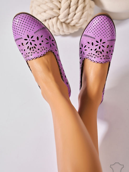 Mocasini Dama Din Piele Violet Ak2030