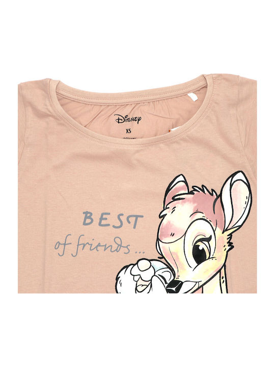 Disney Summer Women's Nightgown Soft Pink Bambi "Best of Friends"
