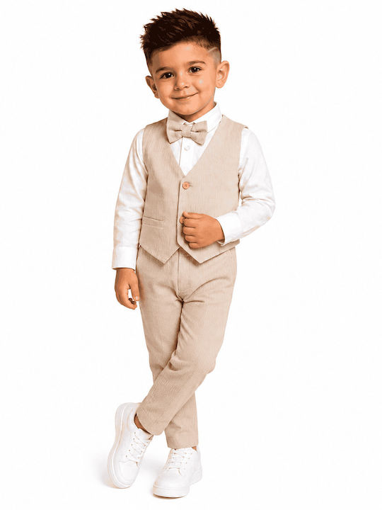 Kids Summer Suit 4 Pieces Beige