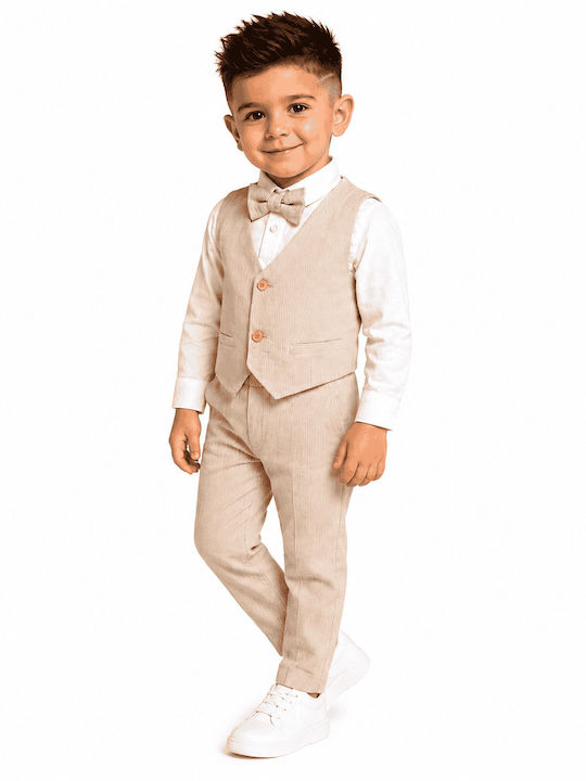 Kids Summer Suit 4 Pieces Beige