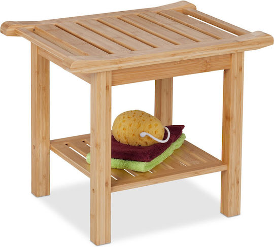 Masă Laterală Rectangulară din Bambus Natural M55xL40.5xÎ45cm