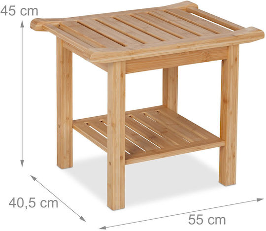 Masă Laterală Rectangulară din Bambus Natural M55xL40.5xÎ45cm