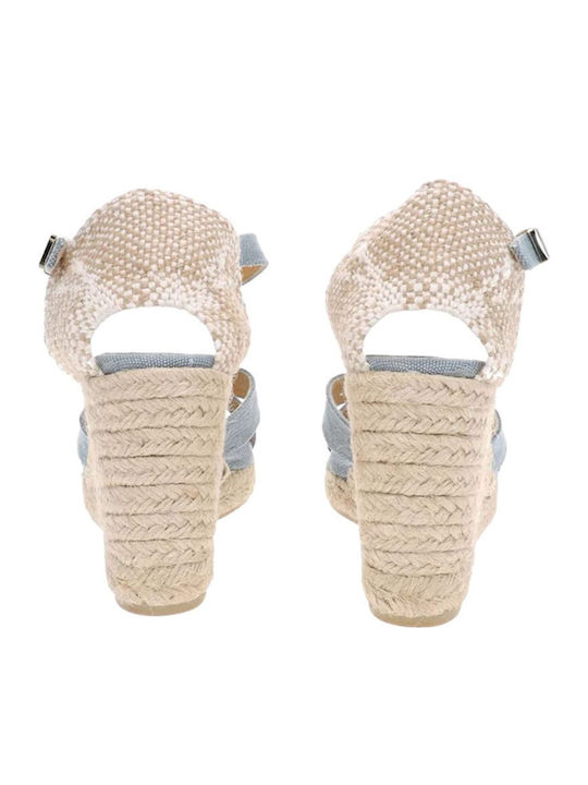 Summer Women's Platform Espadrilles Style Light Blue