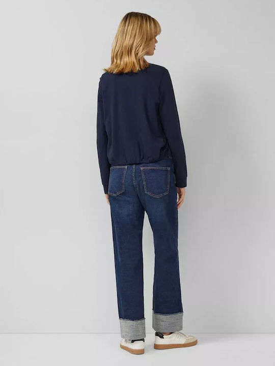 Langärmeliges Damenhemden Navy Blau