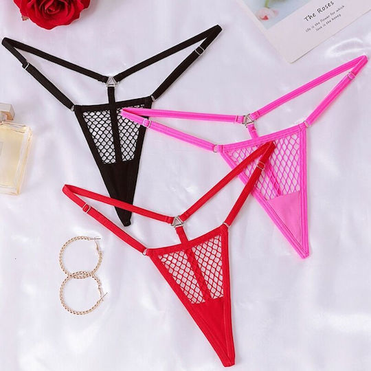 Chilirose Cr 4856 Chiloței Sexy Roșii Din Plasă Micro Șir