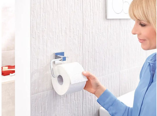 Tesa Wall Mounted Metallic Silver Paper Holder