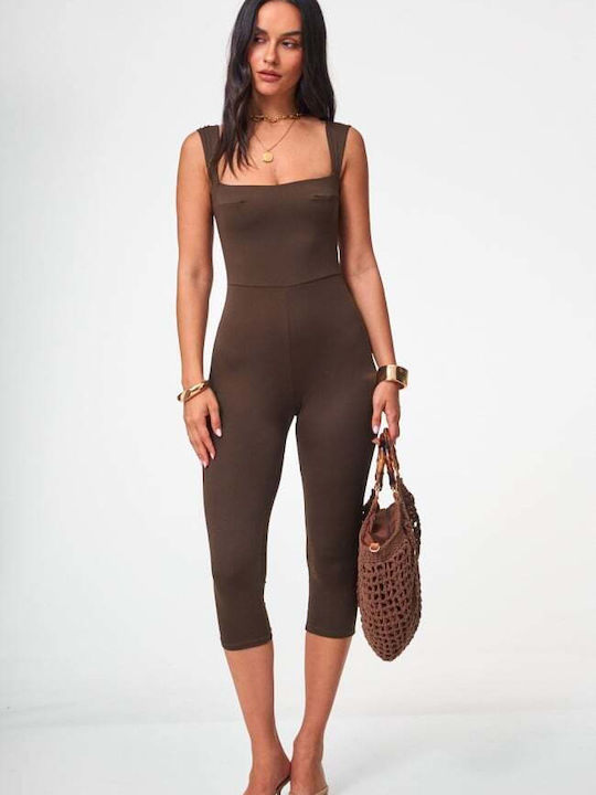 Women's Brown One-piece Jumpsuit Dark